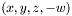 \[(x,y,z,-w)\]
